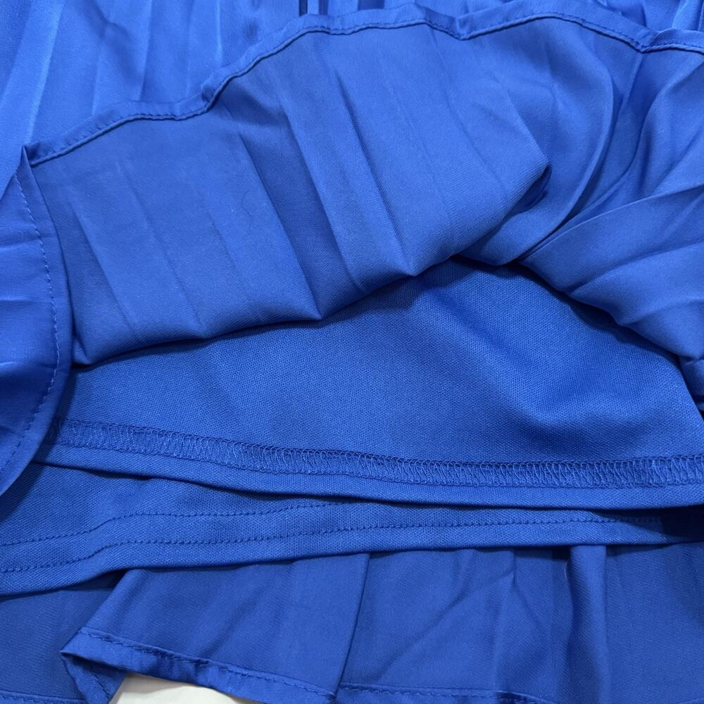 Lulus Seriously Stunning Royal Blue Satin Pleated Backless Romper Size XL NWT - Picture 7 of 11